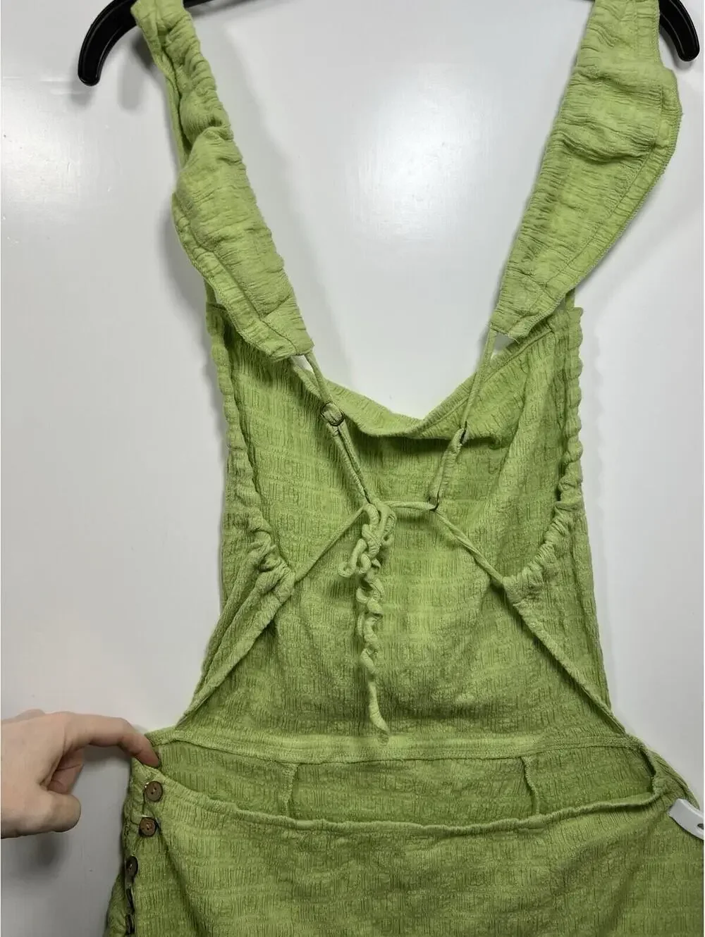 Free People Size  XL Beyond Chic Mini Dress Open Back Greeen Cute Summer Strap
